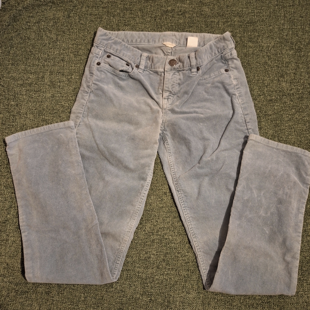J. Crew Women's Soft Blue Corduroy Straight Leg Jeans